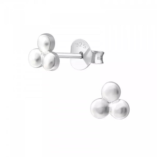 Silver Geometric Ear Studs