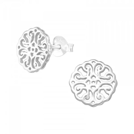 Silver Antique Ear Studs