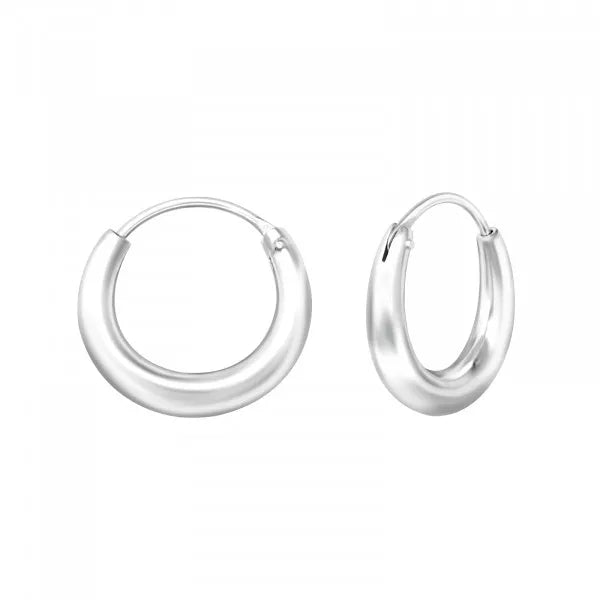 Silver 16mm Wide Ear Hoops