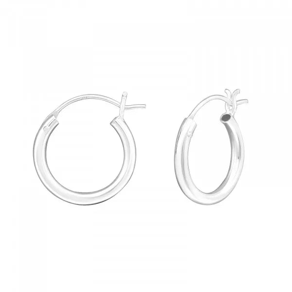 Silver 15mm Ear Hoops