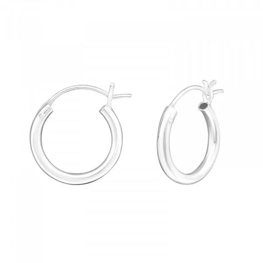 Silver 15mm Ear Hoops