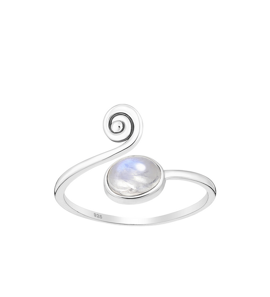 Spiral Moonstone Ring